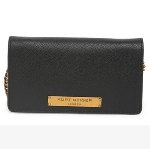 Neu mit Etikett Kurt Geiger London Richmond Leder Mini genarbtes Leder Umhängetasche schwarz - Bild 1 von 24