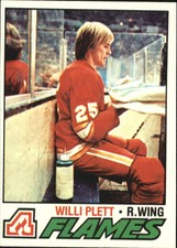 1977-78 Topps Atlanta Flames Hockey Card #17 Willi Plett RC - NM