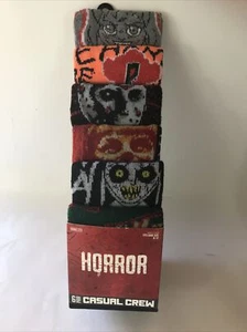 Horror Movie Friday the 13th 6 Pair CREW SOCKS Men Size 8-12 Bioworld Halloween - Picture 1 of 6