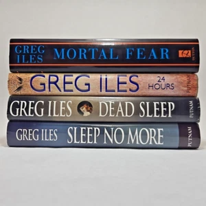Greg Iles 4 Book Hardcover Lot Mortal Fear 24 Hours Dead Sleep Sleep No More VTG - Foto 1 di 24