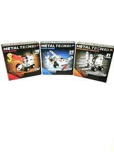Metal Tech Vehicles Model Toy Engineer Set Crane Plane & Forklift 8 Yrs + 3 Pack - Picture 1 of 4