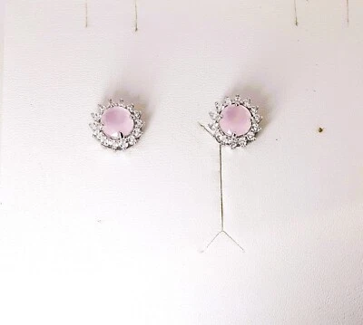 Orecchini Donna Lotus Silver LP3791-4/1 In Argento Con Cristallo Rosa E Zirconi - Immagine 1 di 4