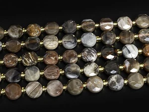 Cuentas sueltas de madera petrificada multicolor natural de 8 mm para monedas AA facetadas - Imagen 1 de 3