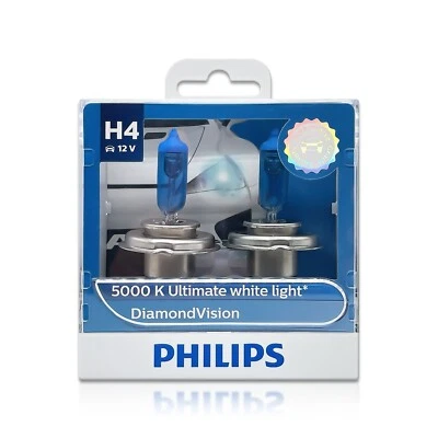 Philips DiamondVision 9003 H4 Halogen Headlight Bulbs 12342DVS2 5000K Pack of 2 - Image 1 of 4