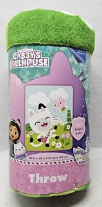 DreamWorks Gabby's Dollhouse "Flowery Fun" Kids' Super Soft Throw, 46" x 60"/New - Picture 1 of 7