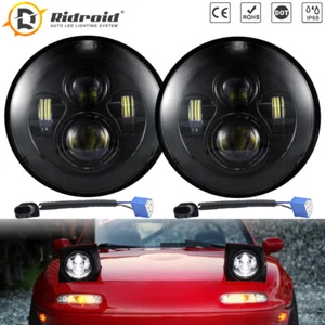 Faros LED DOT negros de 7 pulgadas haz sellado alto/lo para Mazda Miata NA MX5 MX-5 - Imagen 1 de 17
