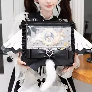 Zaino Lolita a forma di ali con fiocco gatto Itabag bambola mostra borsa JK uniforme borsa calda - Foto 1 di 9