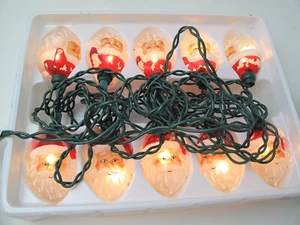Vintage Kurt S Adler 10 count Novelty String Santa Lights Tested Works - Picture 1 of 8