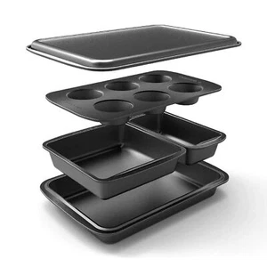 Baking Pans Set Bakeware Sets Stackable Baking Set of 5 Bakeware Pans, Bakeware - Picture 1 of 7
