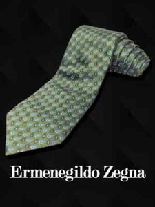 ERMENEGILDO ZEGNA 100% SEDA PEQUEÑA PAISLEY VERDE AZUL CORBATA ITALIA 3.50" - Imagen 1 de 6