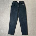 Vintage 90s RIFLE Wome's Mom Baggy Jeans Size 11/12 High Waist Black 26x28