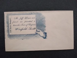 Unused New York Envelope Depot Civil War Patriotic: Davis Passport from Scott - Picture 1 of 2