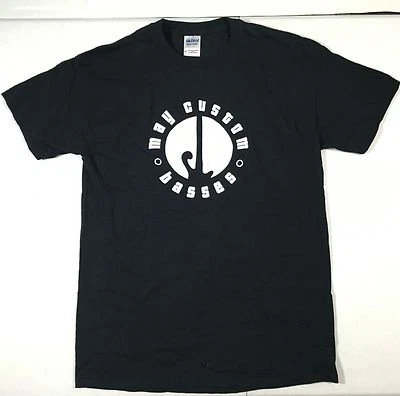 May Custom Basses T-shirt Adult Black Music Hand Made Size Medium - Image 1 of 4