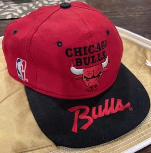 Vintage 90s Jordan Era Sports Specialties Chicago Bulls Script Snapback Hat Rare - Picture 1 of 8