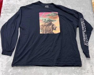 Star Wars Shirt Men's 3XL Mad Engine Baby Yoda Long Sleeve Graphic Shirt - Picture 1 of 6