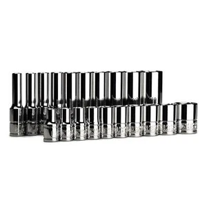 Capri Tools 1/4 in. Drive 6-Point Shallow/Deep Socket Set, SAE, 20-Pc - Picture 1 of 6