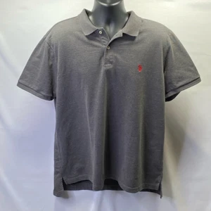 Us Polo Assn Mens Shirt Gray Heathered Short Sleeve 1/4 Button Casual Logo XXL - Picture 1 of 8