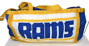 VINT NFL LOS ANGELES LA RAMS Football Duffle Bag Cliff Engle Sweater Knit Style - Picture 1 of 9