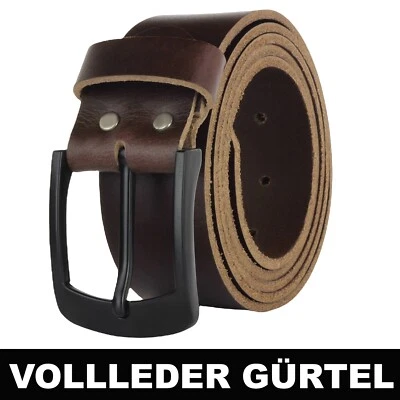 Gürtel Ledergürtel 4cm breit Braun Herren Damen 100% Leder Vollleder Gurt NEU