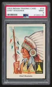 1959 Indian Trading Card #14 Chief Washakie PSA 9 Mint 41063135 - Picture 1 of 2