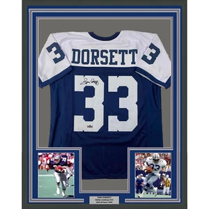 Framed Facsimile Autographed Tony Dorsett 33x42 Dallas Reprint Laser Auto Jersey - Picture 1 of 2