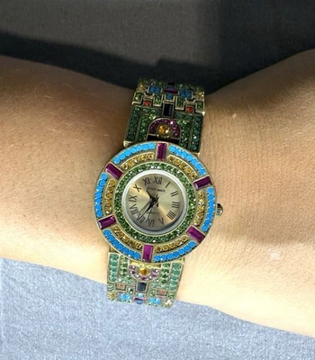 Reloj Swarovski Heidi Daus EE. UU. Art Deco Multicolor - Funciona Foto 1 de 4