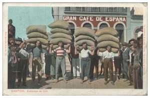 S9026/ Santos  Embarque de Cafe  Kaffee-Verladung  AK Brasilien 1908 - Bild 1 von 2