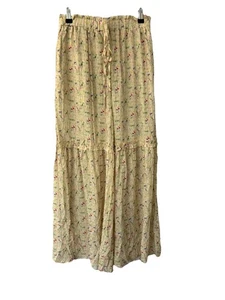 Cider hellgelb Blumenmuster weites Bein Hose Größe M W28” L27” 8/10 Damen - Bild 1 von 9