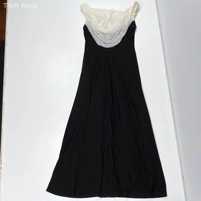 Vestido vintage Y2K Cachet para mujer negro marfil con cuentas capucha cuello 16 nuevo con etiquetas Foto 1 de 4