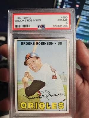 1967 Topps #600 Brooks Robinson Orioles Salón de la fama PSA 6 - EX/COMO NUEVO recién graduado Foto 1 de 4
