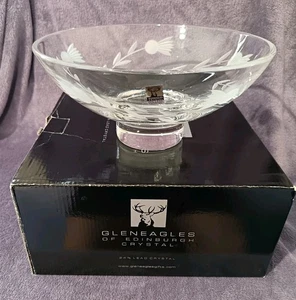 Gleneagles Crystal 'St. Andrews' Fußschale Distel Design 22 cm Durchmesser - Bild 1 von 9