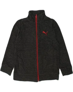 PUMA Boys Fleece Jacket 8-9 Years Medium Grey Flecked Polyester AP12 - Picture 1 of 3