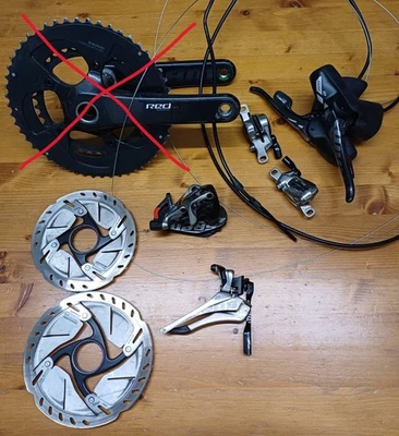 Gruppo Completo SRAM Red 22 2x11 Bici Corsa Dischi Shimano Freni Idraulici  - Immagine 1 di 4