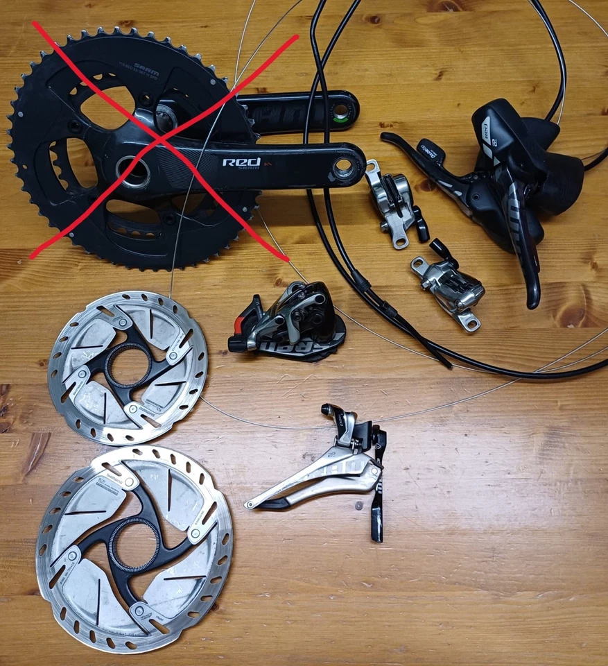 Gruppo Completo SRAM Red 22 2x11 Bici Corsa Dischi Shimano Freni Idraulici  - Immagine 1 di 4