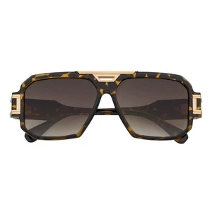 LEGEND - Retro Flat Top Square Sunglasses Brown Tortoise Amber Fade - Picture 1 of 8
