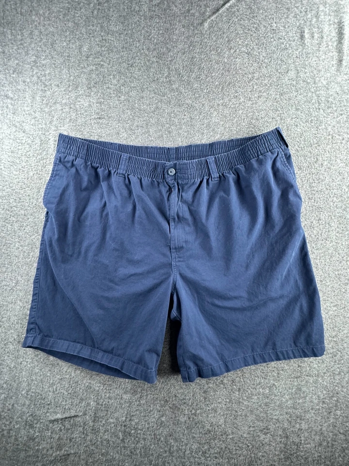 Harbor Bay HB Mens Khaki Shorts 2XL Blue Chino Stretch Elastic Waistband Pockets - Image 1 of 4
