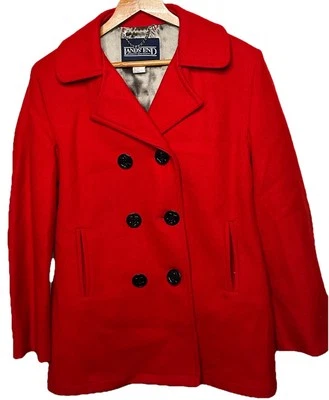 Chaquetón de Lana Lands End Talla 10 Bolsillos Náuticos Invierno Doble Pecho De Colección EE. UU. Foto 1 de 4
