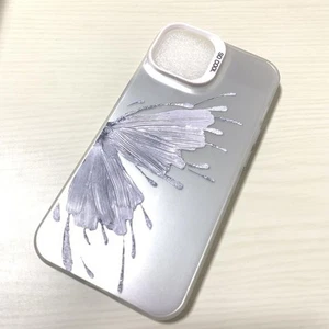 iPhone 14 Case Silver Butterfly Design Durable Slim Protective Cover Purple Acce - Photo 1 sur 2