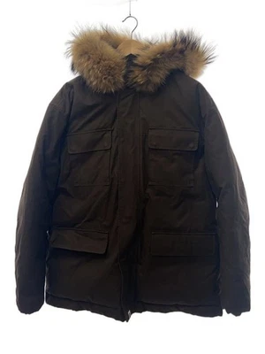 A Bathing Ape BAPE Down Jacket with Fur Brown Cotton XL #EK AHA - Image 1 of 4