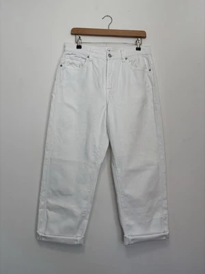 7 For All Mankind Jeans 14 42 White Barrel Wide Leg High Waisted Baggy Relaxed - Image 1 of 4