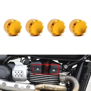 4ⅹBillet Machined Head Bolt Mutter Abdeckkappe für T120 Thruxton Street Cup Gold - Bild 1 von 11
