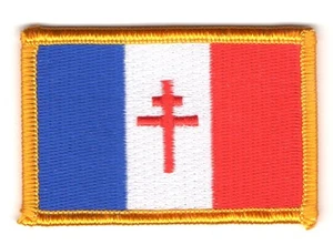 PATCH FRANCE FREE CROSS DE LORENA flag patch 7x4.5cm embroidered thermal adhesive - Picture 1 of 1