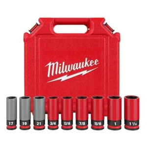 Milwaukee 49-66-7832 SHOCKWAVE Impact Duty Set di prese 9 pezzi da 1/2 pollice - Rosso/Grigio - Foto 1 di 1