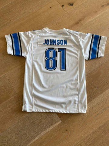 NFL -NIKE ON FIELD JERSEY- #81 - CALVIN JOHNSON - Detroit Lions - Size: YOUTH XL Cover