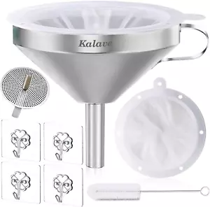 Premium Stainless Steel Funnel, 5 Inch Food Grade Kitchen Funnels - Picture 1 of 12