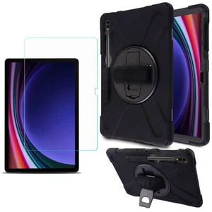 Kombination aus Tablet Backcover mit robustem Ständer, Hand, Umhängeband & Hartglas - Bild 1 von 62