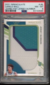 2020-21 Panini Immaculate Collection LAMELO BALL RC Rookie Patch Gold /50 PSA 8 - Picture 1 of 2