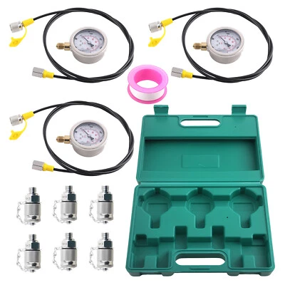 MAXPEEDINGRODS Hydraulik Messkoffer Messgerät 8600PSI Starke Hydraulikdruck Manometer Bagger