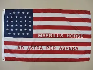 Merrill's Horse Artillerie drinnen draußen historisch gefärbte Nylonflagge 3 Fuß x 5 Fuß - Bild 1 von 2