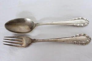 SCHÖNER LÖFFEL UND GABEL VON GEORG JENSEN DÄNEMARK 925er SILBER #11647 - Bild 1 von 8